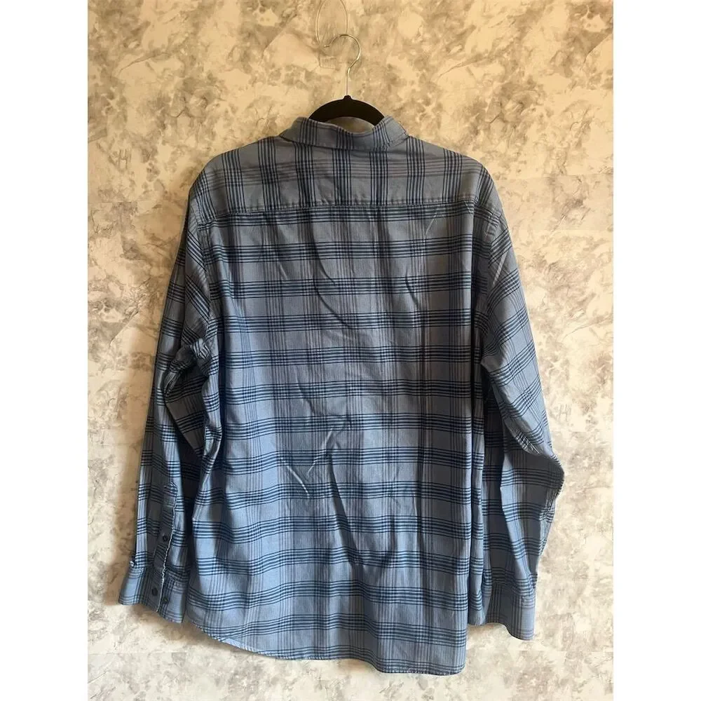Banana Republic Men's XL Blue Plaid‎ Long Sleeve Button-Up Shirt
